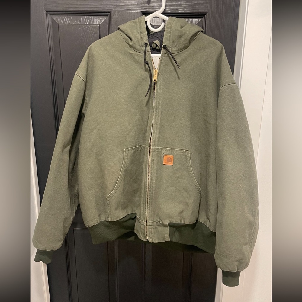 Men’s Carhartt XXL 14806 washed duck moss green.